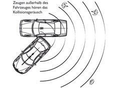 Akustische Wahrnehmbarkeit eines leichten Kollisionsger�usches