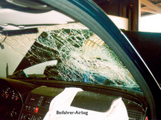 Bruchspinne in der Windschutzscheibe